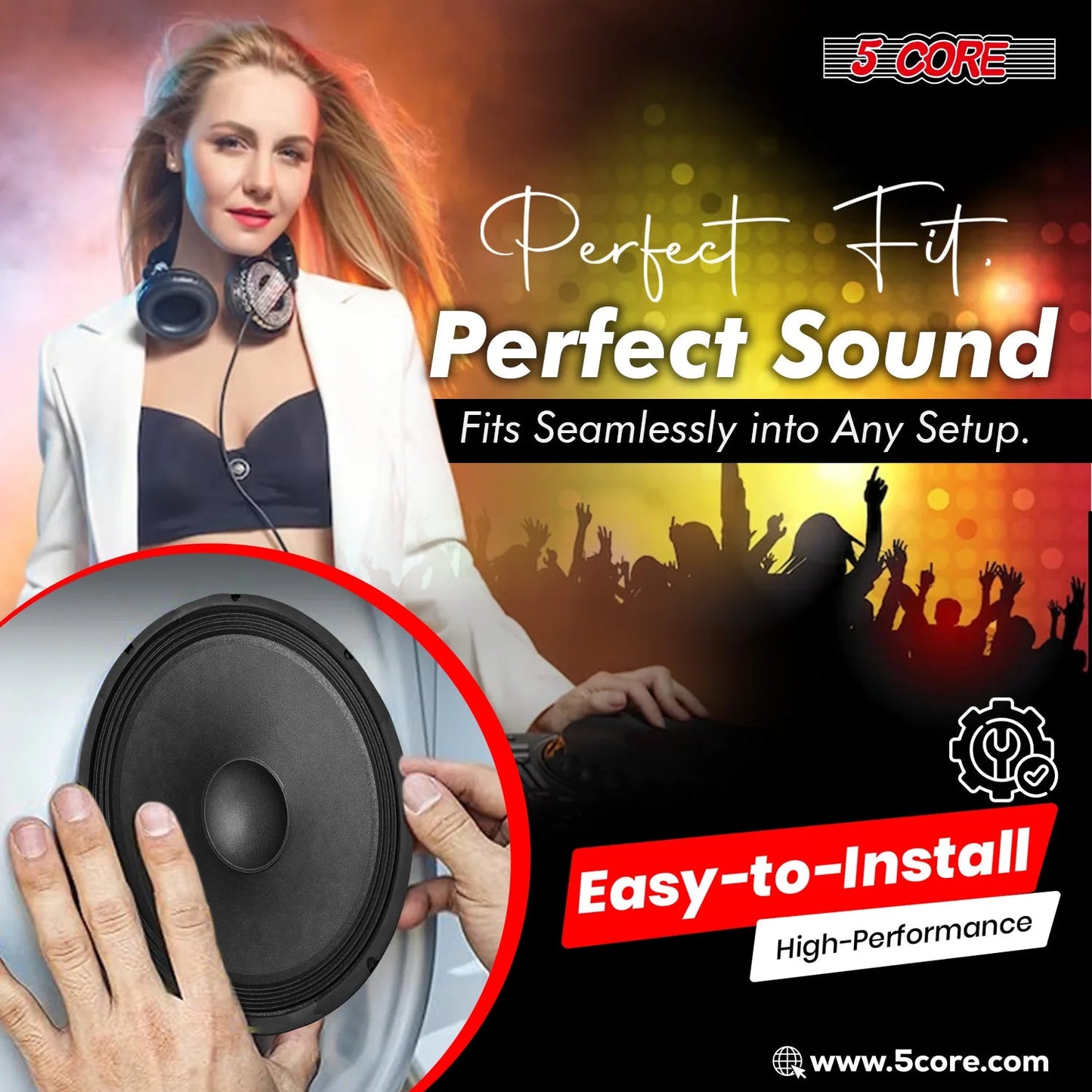 5Core 15 Inch Subwoofer Speaker 2000W Peak 8Ohm Full Range Replacement